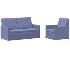 Sofa Sofos komplektas 2 vnt. Džinsinės mėlynos Audinys
