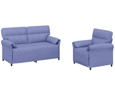 Sofa Sofos komplektas 2 vnt. Džinsinės mėlynos Audinys