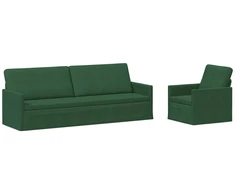 Sofa Sofos komplektas 2 vnt. Džiunglių žalia Kordūrinis audinys