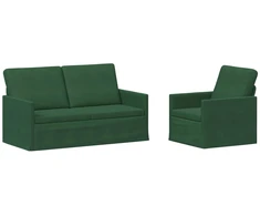 Sofa Sofos komplektas 2 vnt. Džiunglių žalia Kordūrinis audinys