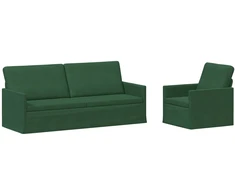 Sofa Sofos komplektas 2 vnt. Džiunglių žalia Kordūrinis audinys