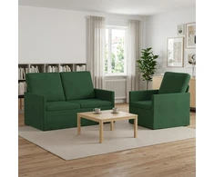 Sofa Sofos komplektas 2 vnt. Džiunglių žalia Kordūrinis audinys