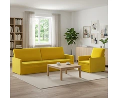 Sofa Sofos komplektas 2 vnt. Geltona Aksomas