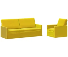 Sofa Sofos komplektas 2 vnt. Geltona Aksomas
