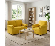Sofa Sofos komplektas 2 vnt. Geltona Aksomas