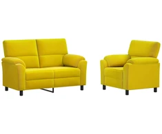 Sofa Sofos komplektas 2 vnt. Geltona Aksomas