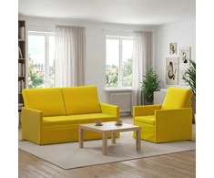 Sofa Sofos komplektas 2 vnt. Geltona Aksomas