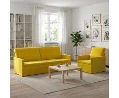 Sofa Sofos komplektas 2 vnt. Geltona Aksomas