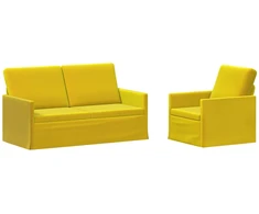 Sofa Sofos komplektas 2 vnt. Geltona Aksomas