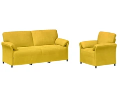 Sofa Sofos komplektas 2 vnt. Geltona Aksomas