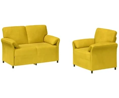 Sofa Sofos komplektas 2 vnt. Geltona Aksomas
