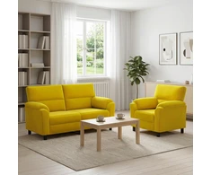 Sofa Sofos komplektas 2 vnt. Geltona Aksomas