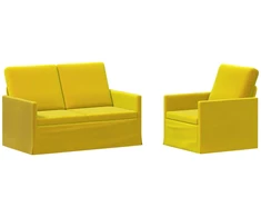 Sofa Sofos komplektas 2 vnt. Geltona Aksomas