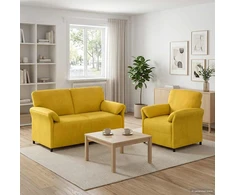 Sofa Sofos komplektas 2 vnt. Geltona Aksomas