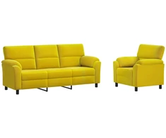 Sofa Sofos komplektas 2 vnt. Geltona Aksomas