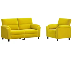 Sofa Sofos komplektas 2 vnt. Geltona Aksomas