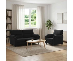 Sofa Sofos komplektas 2 vnt. Juoda Aksomas