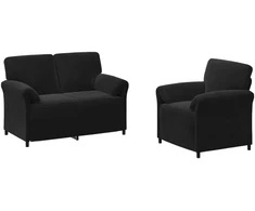 Sofa Sofos komplektas 2 vnt. Juoda Aksomas