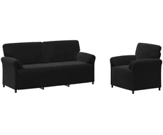 Sofa Sofos komplektas 2 vnt. Juoda Aksomas