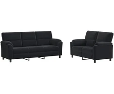 Sofa Sofos komplektas 2 vnt. Juoda Aksomas