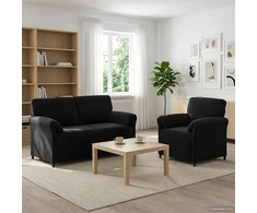 Sofa Sofos komplektas 2 vnt. Juoda Aksomas
