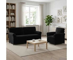 Sofa Sofos komplektas 2 vnt. Juoda Aksomas