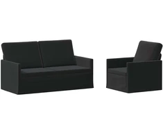 Sofa Sofos komplektas 2 vnt. Juoda Aksomas