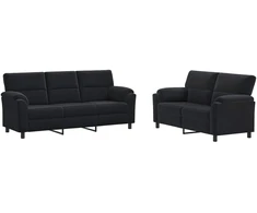 Sofa Sofos komplektas 2 vnt. Juoda Aksomas