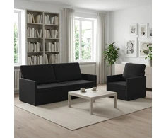 Sofa Sofos komplektas 2 vnt. Juoda Aksomas