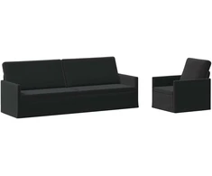 Sofa Sofos komplektas 2 vnt. Juoda Aksomas