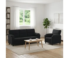 Sofa Sofos komplektas 2 vnt. Juoda Aksomas