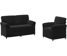 Sofa Sofos komplektas 2 vnt. Juoda Aksomas