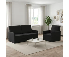 Sofa Sofos komplektas 2 vnt. Juoda Aksomas
