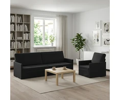 Sofa Sofos komplektas 2 vnt. Juoda Aksomas