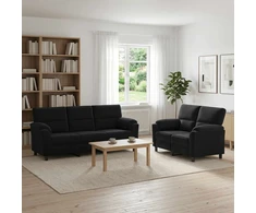 Sofa Sofos komplektas 2 vnt. Juoda Aksomas