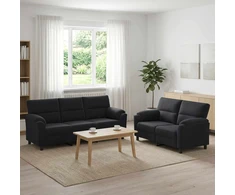 Sofa Sofos komplektas 2 vnt. Juoda Aksomas