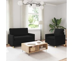 Sofa Sofos komplektas 2 vnt. Juoda Audinys