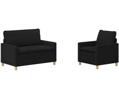 Sofa Sofos komplektas 2 vnt. Juoda Audinys