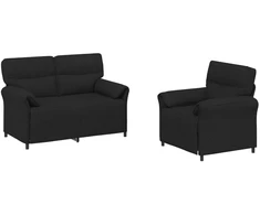 Sofa Sofos komplektas 2 vnt. Juoda Audinys