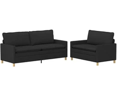 Sofa Sofos komplektas 2 vnt. Juoda Audinys