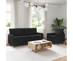 Sofa Sofos komplektas 2 vnt. Juoda Audinys