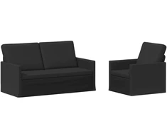 Sofa Sofos komplektas 2 vnt. Juoda Audinys