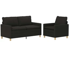 Sofa Sofos komplektas 2 vnt. Juoda Audinys