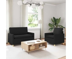 Sofa Sofos komplektas 2 vnt. Juoda Audinys