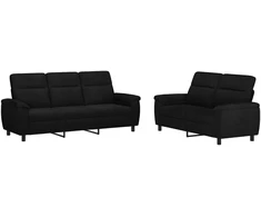 Sofa Sofos komplektas 2 vnt. Juoda Audinys