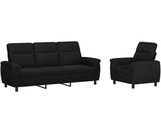 Sofa Sofos komplektas 2 vnt. Juoda Audinys