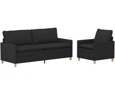 Sofa Sofos komplektas 2 vnt. Juoda Audinys