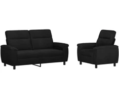 Sofa Sofos komplektas 2 vnt. Juoda Audinys