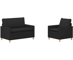 Sofa Sofos komplektas 2 vnt. Juoda Audinys