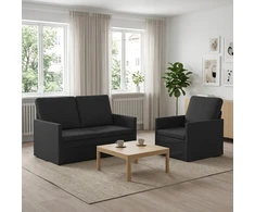 Sofa Sofos komplektas 2 vnt. Juoda Audinys